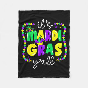 Its Mardi Gras Yall Party Design Fleece Blanket