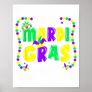 Its Mardi Gras Yall Party Illustration Poster