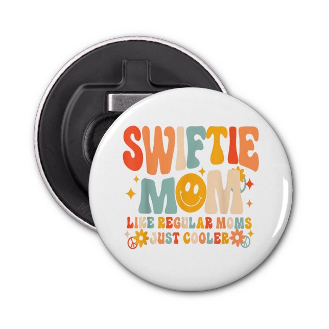 It's Me Hi I'm The Cool Mum It's Me Retro Groovy M Bottle Opener (Front)