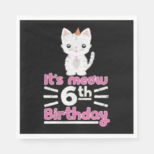 It's meow 6th Birthday! Cute Gift Kitten Kitty Cat Napkin