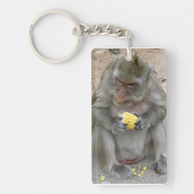 It's Mine!! ... Wild Thai Macaque Monkey Key Ring (Front)