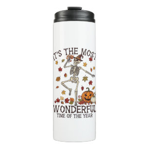 Its Most Wonderful Dancing Skeleton Halloween Witc Thermal Tumbler