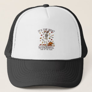 Its Most Wonderful Dancing Skeleton Halloween Witc Trucker Hat