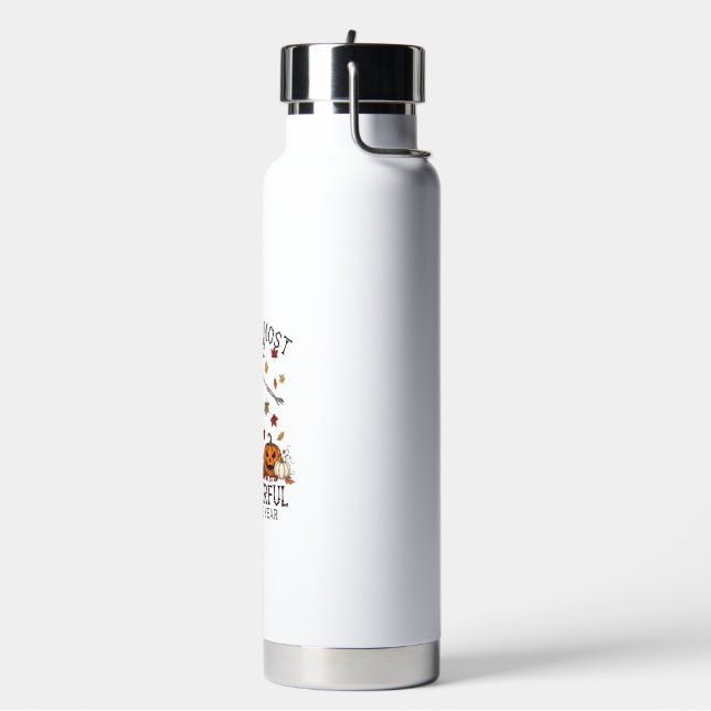 Its Most Wonderful Dancing Skeleton Halloween Witc Water Bottle (Left)