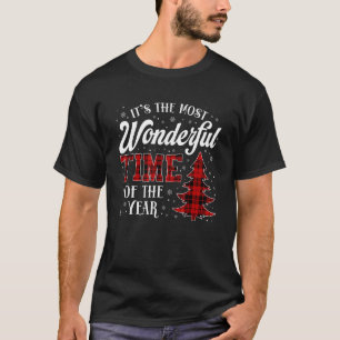 It's Most Wonderful  Time Of The Year Red Plaid Tr T-Shirt