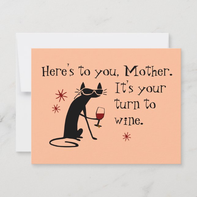 It's Mum's Turn for a Wine Pun Holiday Card (Front)