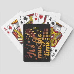 It's Music Time, Gold Guitar Musical Playing Cards