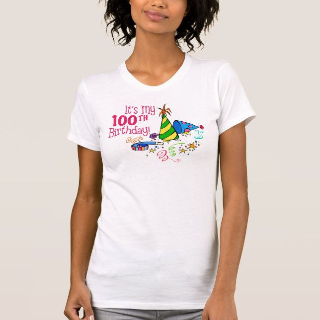 It's My 100th Birthday (Party Hats) T-Shirt (Front)