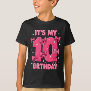 It's My 10 Birthday Coquette Bow Girl Cute 10 Year T-Shirt