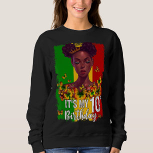It's My 10th Birthday 10 Years Old Black Melanin W Sweatshirt