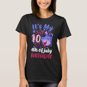 It's My 10th Birthday 4th Of July Family Shark Ki T-Shirt