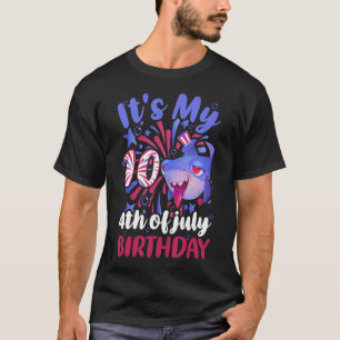 It's My 10th Birthday 4th Of July Family Shark Ki T-Shirt