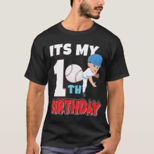 Its My 10th Birthday Baseball Player 10 Y T-Shirt