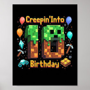 It's My 10th Birthday Boy Gamer Creepin’ Into 10 G Poster