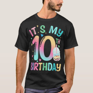 It'S My 10Th Birthday Bubble Boba Tea Party 10 Yea T-Shirt