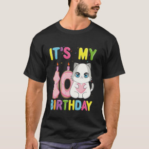 It's My 10th Birthday Girl 10 Year Old Ragdoll Cat T-Shirt