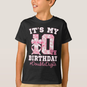 Its My 10th Birthday Girl Double Digits Coquette B T-Shirt