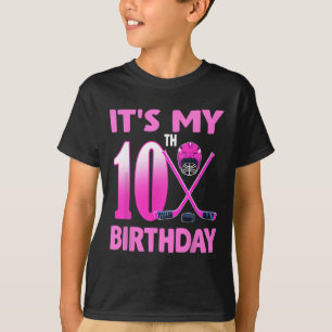 It's My 10th Birthday Girl Ice Hockey 10 Year Old  T-Shirt
