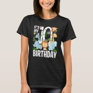 It's My 10th Birthday Jungle Zoo Theme Safari Jung T-Shirt