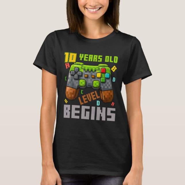 It's My 10th Birthday Pixel Gaming Controller 10 Y T-Shirt (Front)