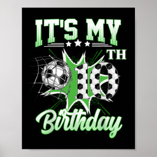 Its My 10th Birthday Soccer 10 Years Old Bday Foot Poster