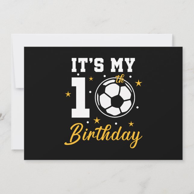 It's My 10th Birthday Soccer Ten Year Old  Invitation (Front)