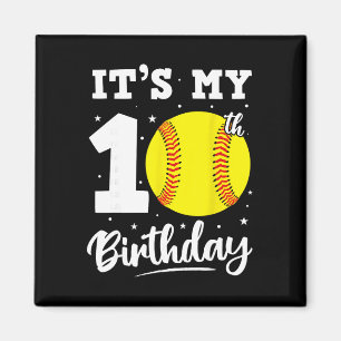 It's My 10th Birthday Softll Ten Year Old Birthday Magnet