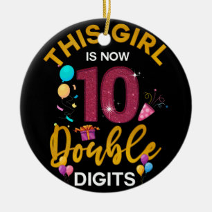 Its My 10th Birthday This Girl Is Now 10 Years Old Ceramic Tree Decoration