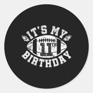 It's My 11th Birthday Boy 11 Year Old Football Pla Classic Round Sticker