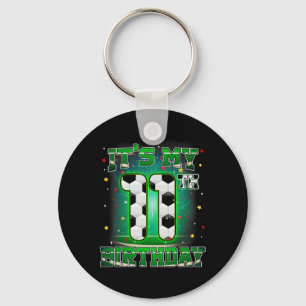 Its My 11th Birthday Boy Soccer 11 Years Old Party Key Ring