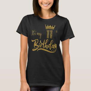 It's My 11th Birthday Cute Women 11 Years Old Crow T-Shirt