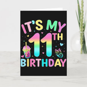 Its My 11th Birthday Party 11 Year Old Birthday Gi Card