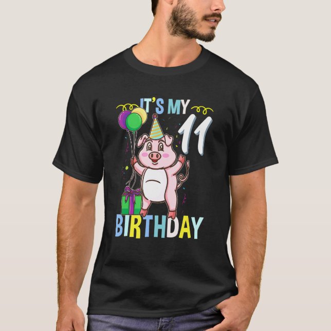 Its My 11th Birthday Pig T-Shirt (Front)