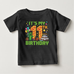 It's My 11th Birthday Pixel Number Video Game Game Baby T-Shirt