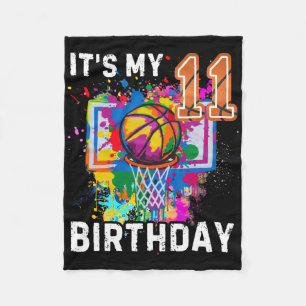 It's My 11th Birthday Sketll Party Sketll Birthday Fleece Blanket