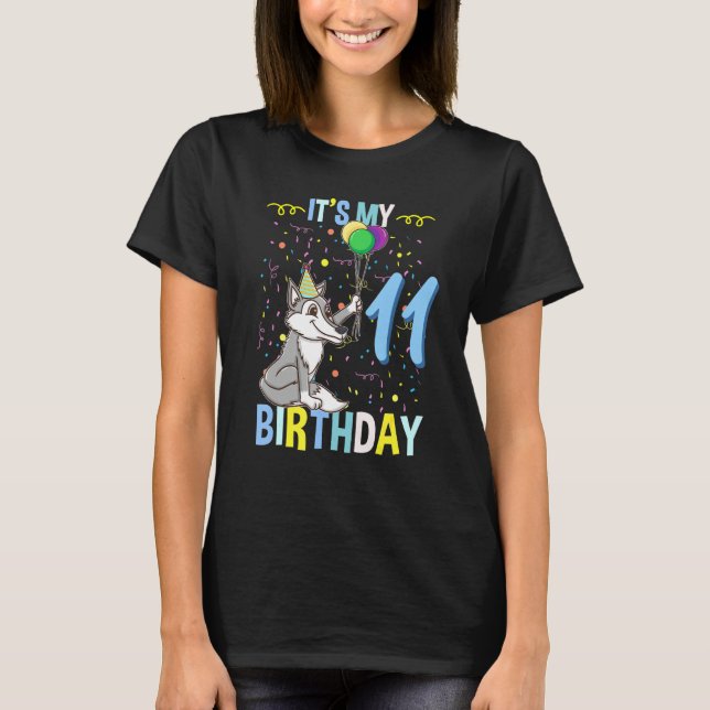 Its My 11th Birthday Wolf T-Shirt (Front)