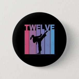 It's My 12th Bday Karate Girl Martial Arts 12 Year 6 Cm Round Badge