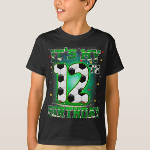 Its My 12th Birthday Boy Soccer 12 Years Old Party T-Shirt