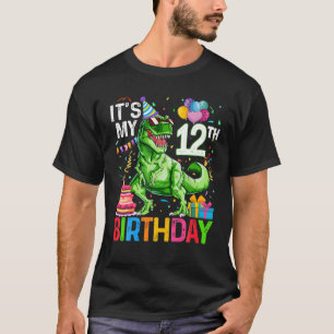 It's My 12Th Birthday Dinosaur T Rex Happy 12 Year T-Shirt