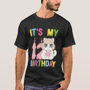 It's My 12th Birthday Girl 12 Year Old Ragdoll Cat T-Shirt