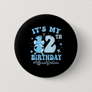 It's My 12th Birthday Girl Coquette Bow Blue 12 Ye 6 Cm Round Badge