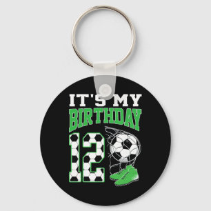It's My 12th Birthday Soccer Party 12 Year Old Boy Key Ring