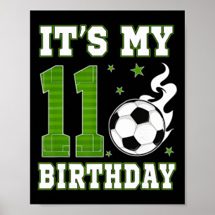 It's My 12th Birthday Soccer Party 12 Year Old Boy Poster