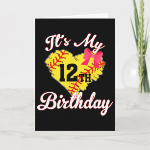 It's My 12th Birthday Softll Girl 12 Years Old  Card