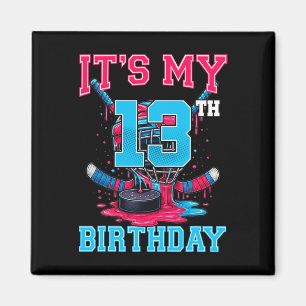 It's My 13th Birthday Hockey 13 Year Old Ice Cream Magnet