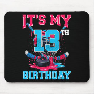 It's My 13th Birthday Hockey 13 Year Old Ice Cream Mouse Pad