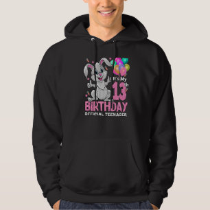 It's My 13th Birthday Rabbit 13th Birthday 13 Year Hoodie