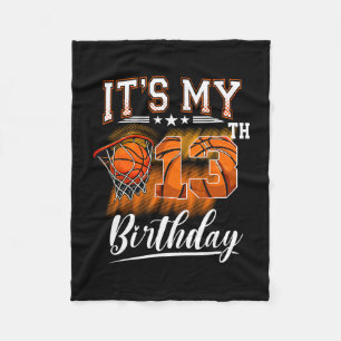 It's My 13th Birthday Sketll Theme 13 Years Old Bi Fleece Blanket