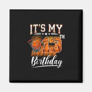 It's My 13th Birthday Sketll Theme 13 Years Old Bi Magnet