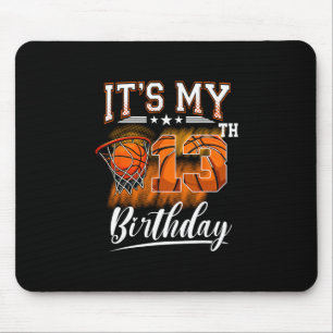 It's My 13th Birthday Sketll Theme 13 Years Old Bi Mouse Pad